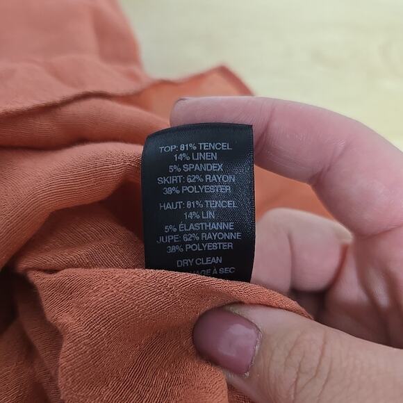 Anthropologie Amadi Cross Wrap Dress Navy & Coral Colorblock Dress Size Medium - Picture 5 of 10